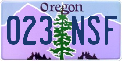 OR license plate 023NSF