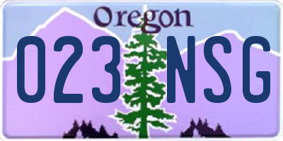 OR license plate 023NSG
