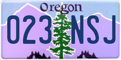 OR license plate 023NSJ