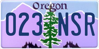 OR license plate 023NSR