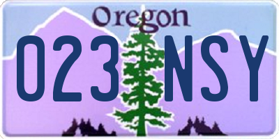OR license plate 023NSY