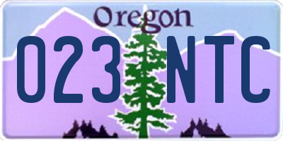 OR license plate 023NTC