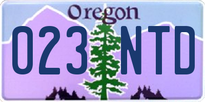 OR license plate 023NTD