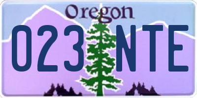 OR license plate 023NTE