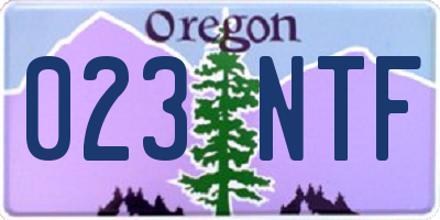 OR license plate 023NTF