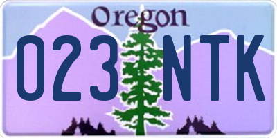 OR license plate 023NTK