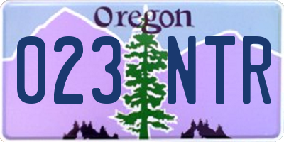OR license plate 023NTR