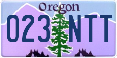 OR license plate 023NTT