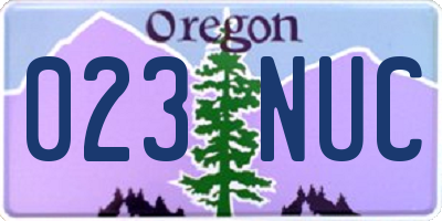 OR license plate 023NUC
