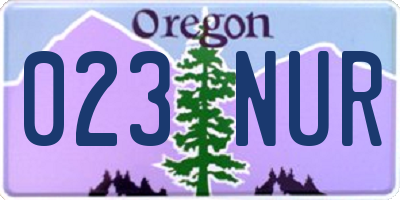 OR license plate 023NUR