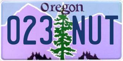 OR license plate 023NUT