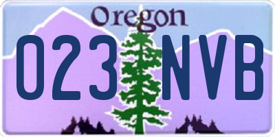 OR license plate 023NVB