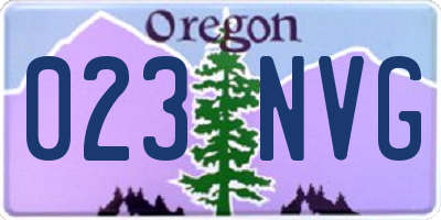 OR license plate 023NVG