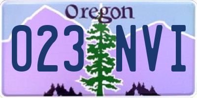 OR license plate 023NVI