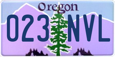 OR license plate 023NVL
