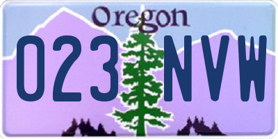 OR license plate 023NVW