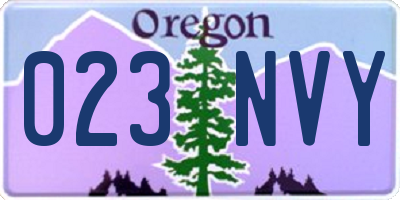 OR license plate 023NVY