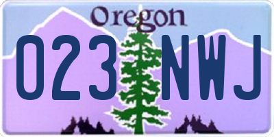 OR license plate 023NWJ