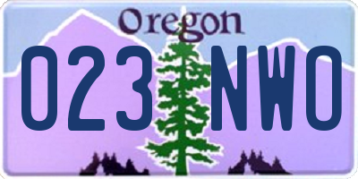 OR license plate 023NWO