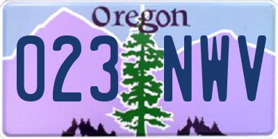 OR license plate 023NWV