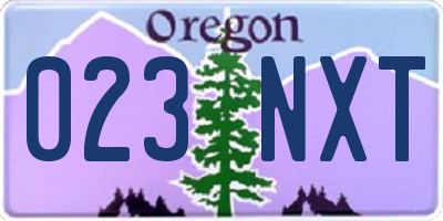 OR license plate 023NXT