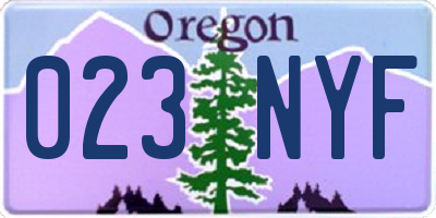 OR license plate 023NYF