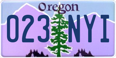 OR license plate 023NYI