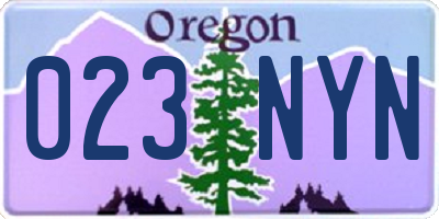 OR license plate 023NYN