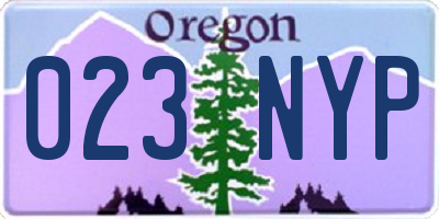 OR license plate 023NYP