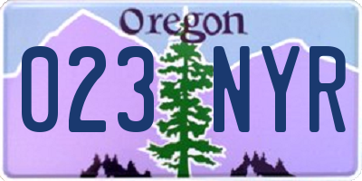 OR license plate 023NYR