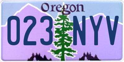 OR license plate 023NYV