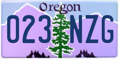 OR license plate 023NZG
