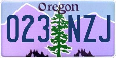 OR license plate 023NZJ
