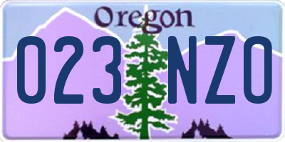 OR license plate 023NZO