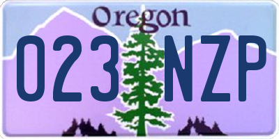OR license plate 023NZP