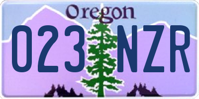 OR license plate 023NZR