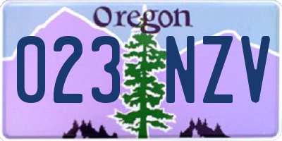 OR license plate 023NZV