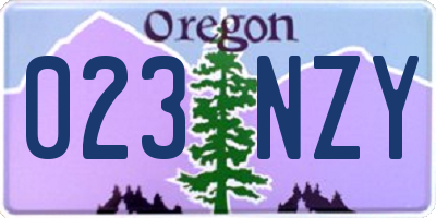 OR license plate 023NZY