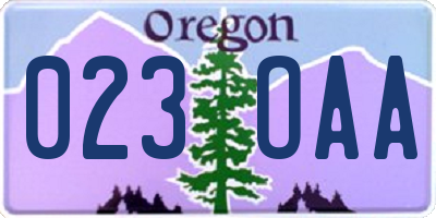 OR license plate 023OAA