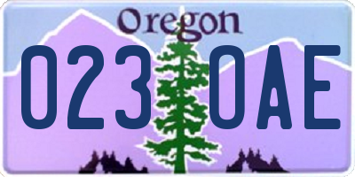OR license plate 023OAE