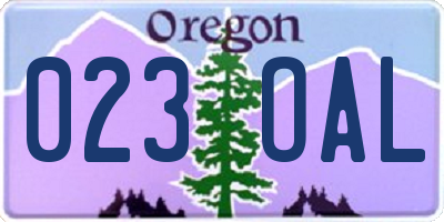 OR license plate 023OAL