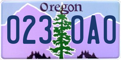 OR license plate 023OAO