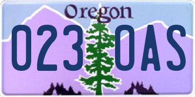 OR license plate 023OAS