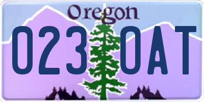 OR license plate 023OAT