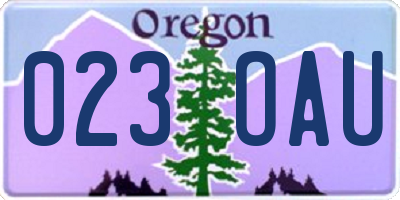 OR license plate 023OAU