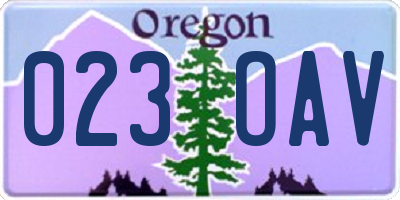 OR license plate 023OAV