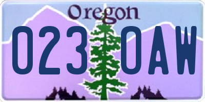 OR license plate 023OAW