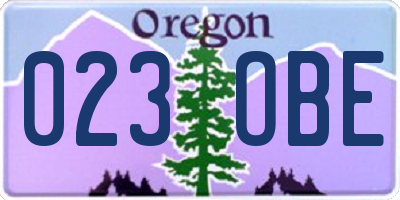 OR license plate 023OBE