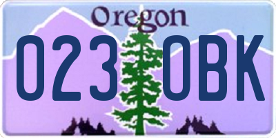 OR license plate 023OBK