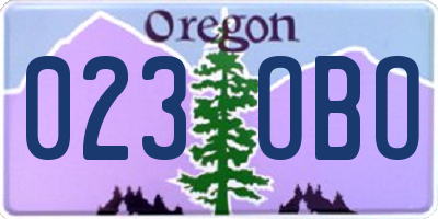 OR license plate 023OBO